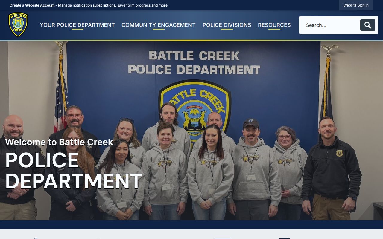 Battle Creek Police Department official news and information page